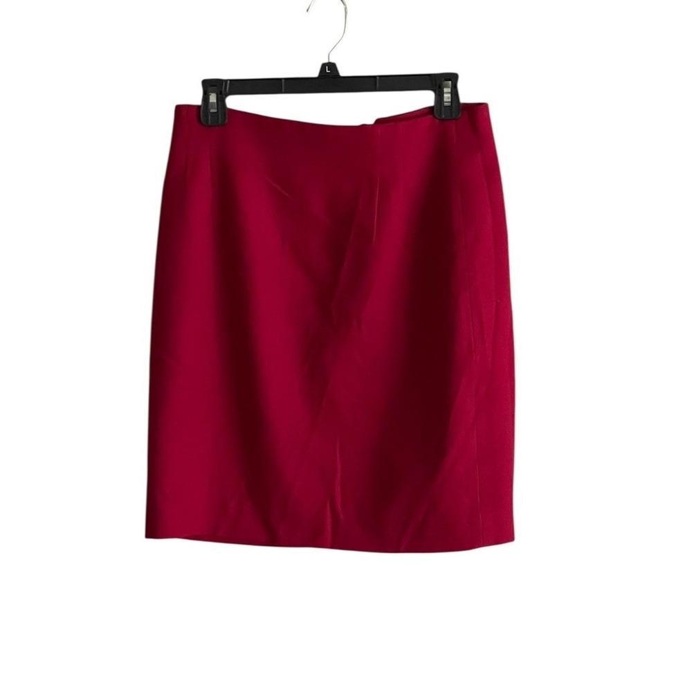 Vintage Rena Rowan Saville Skirt 14P Lined Zipper 100% Worsted Wool Red USA